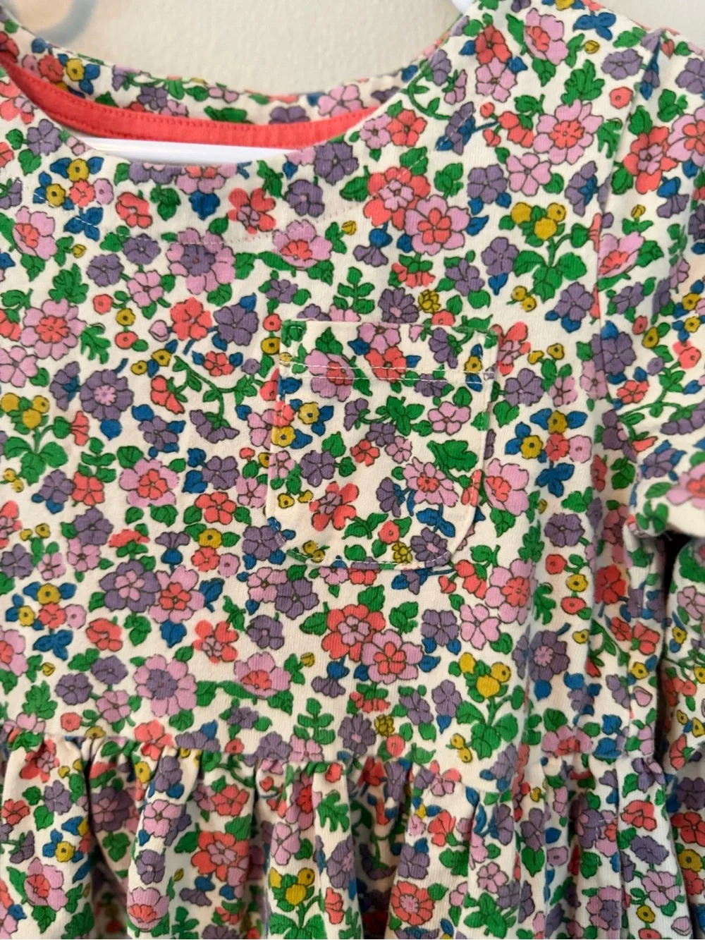 Mini Boden Floral Long-Sleeve Dress